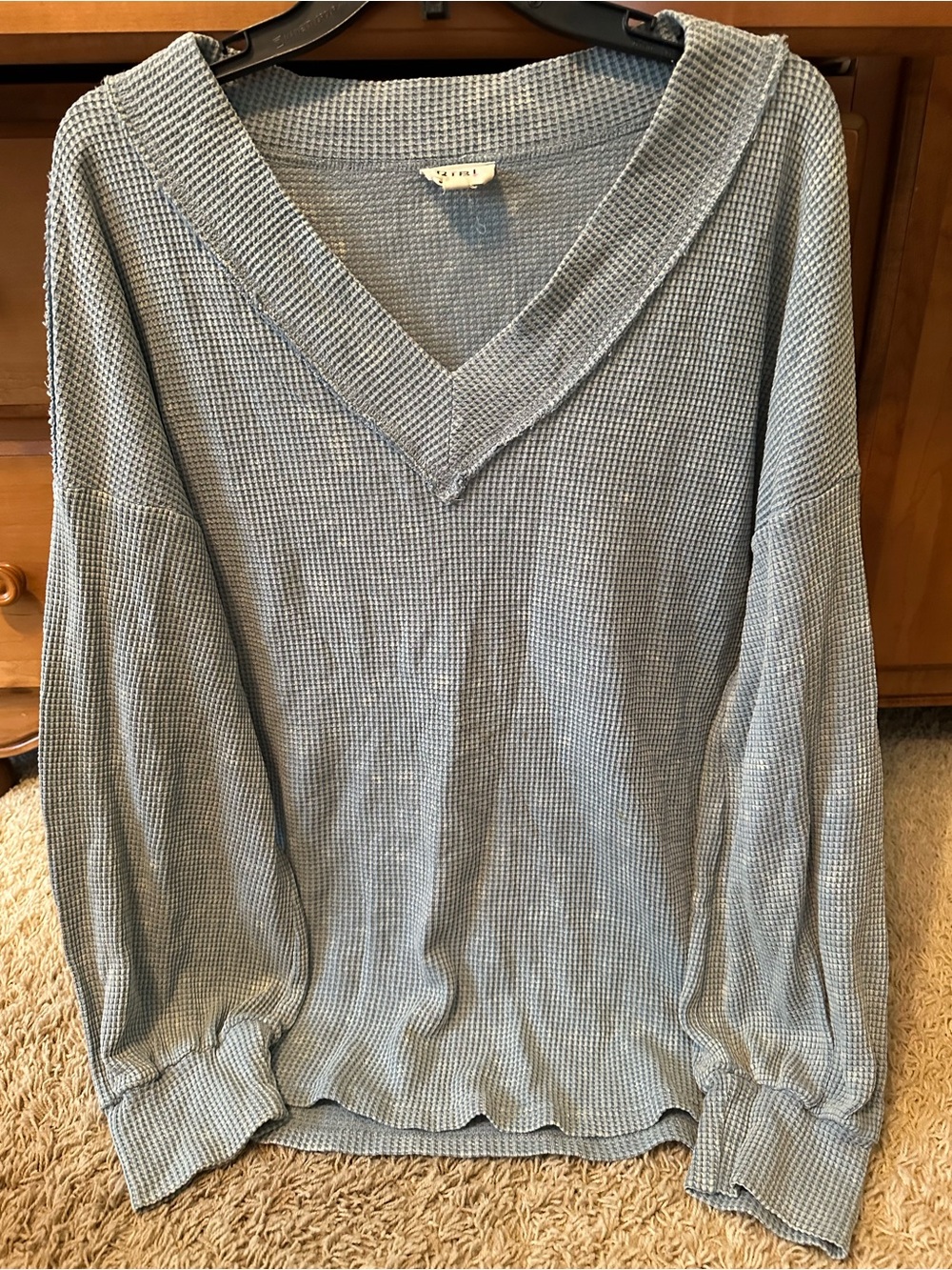 NWOT BIBI V NECK MINERAL WASHED TOP